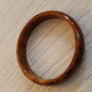 Vintage marbled brown BAKELITE bangle bracelet pristine likely 1970's.